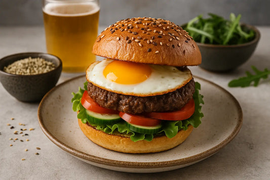 Hanfburger mit spiegelei