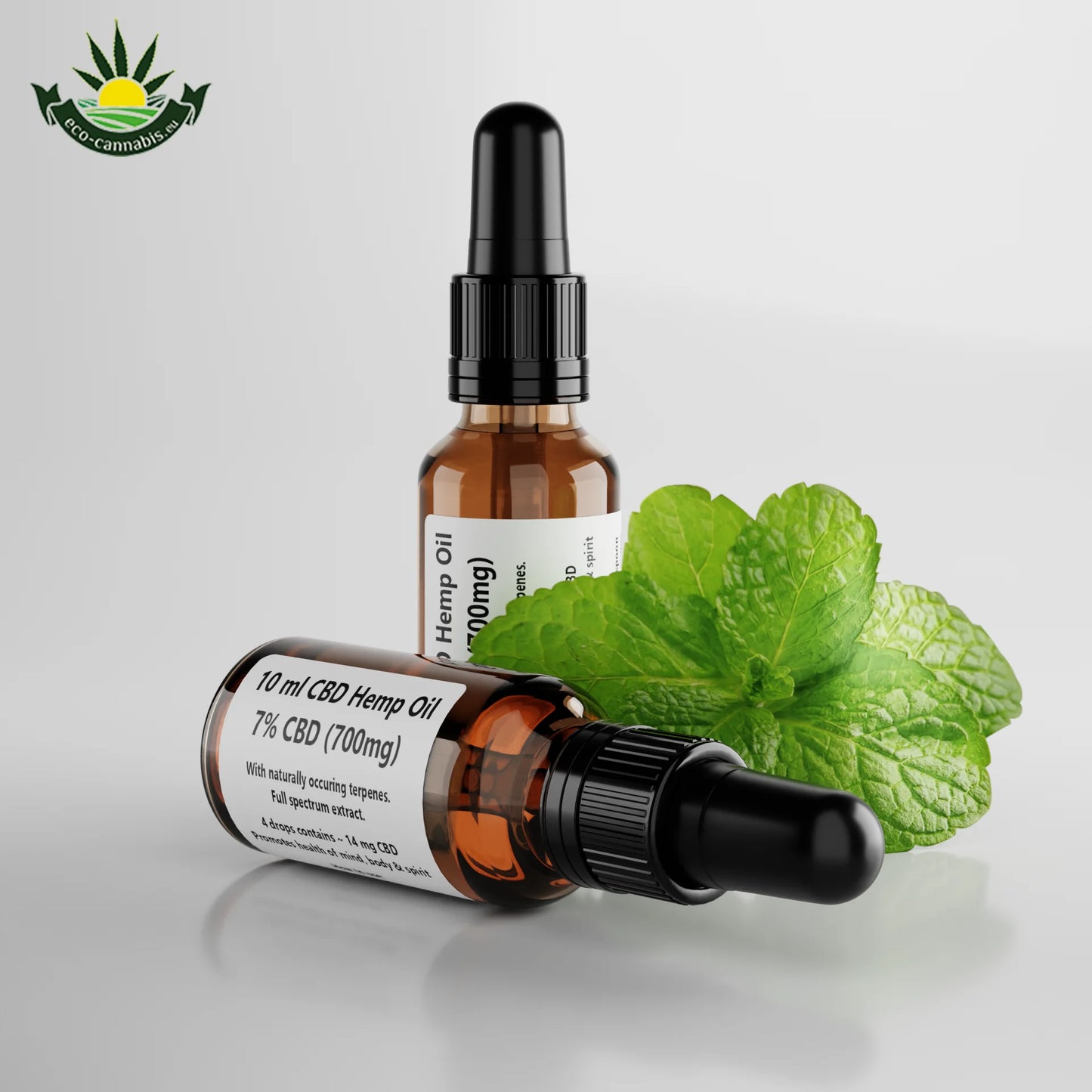 Cbd öl 7% (10 ml - 700mg cbd) - pfefferminze - eco zertifiziert (hr-eko-07)